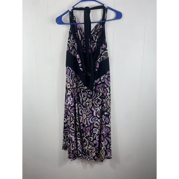 Miss Dorby Y2K Halter Dress Size 14 Purple Fairy Whimisgoth Tie Midi Flowy - Picture 3 of 8